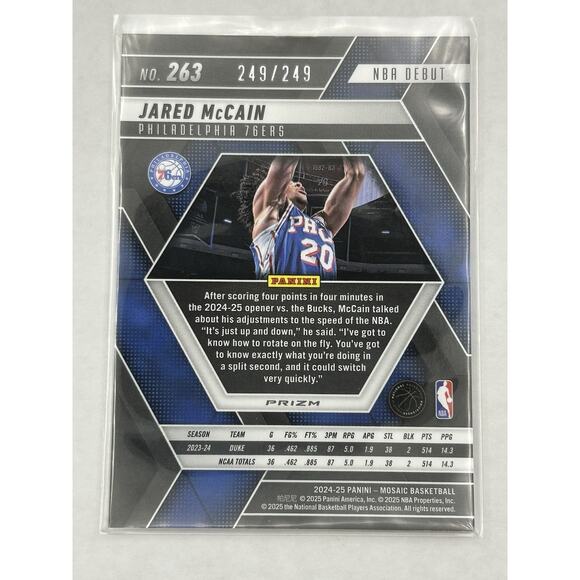 2024-25 Panini Mosaic - NBA Debut Jared McCain #263 Orange Mosaic Prizm /249... - Picture 2 of 2